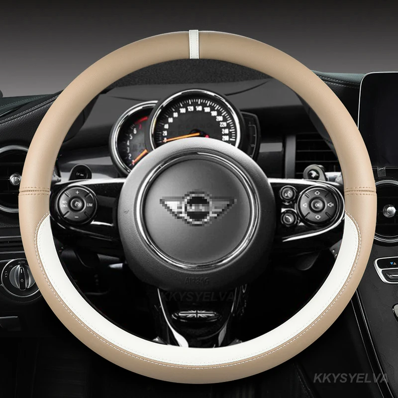 Car Steering Wheel Cover 38cm 15" Leather