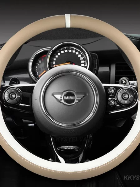 Car Steering Wheel Cover 38cm 15" Leather