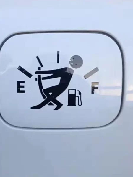 Gas Consumption Decal Fuel Gage Empty Funny Car Stickers