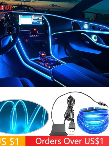 LED Neon Strip Lights EL Wire Flexible Atmosphere Ambient Rope