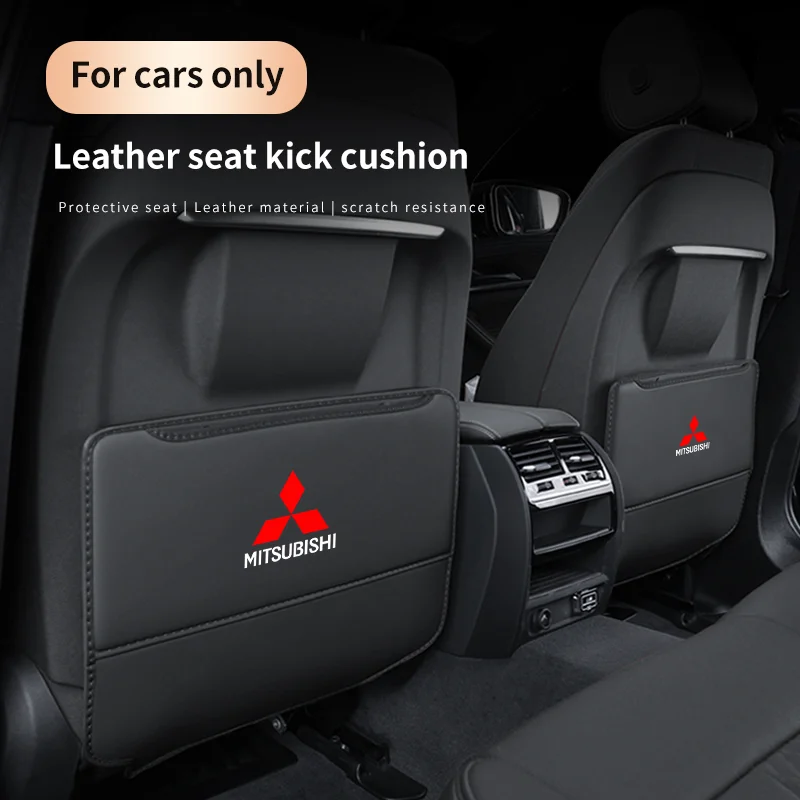 Car Seat Back Protection Anti-Kick Pad Rear Seat Storage Bag