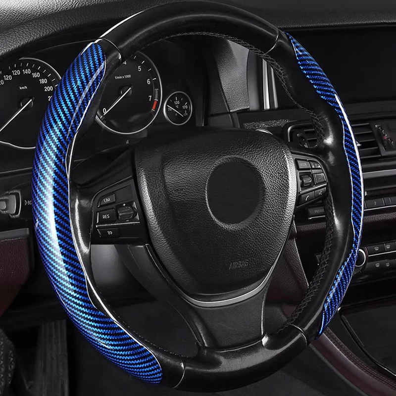 Universal Steering Wheel Covers Car Carbon Fiber Looking