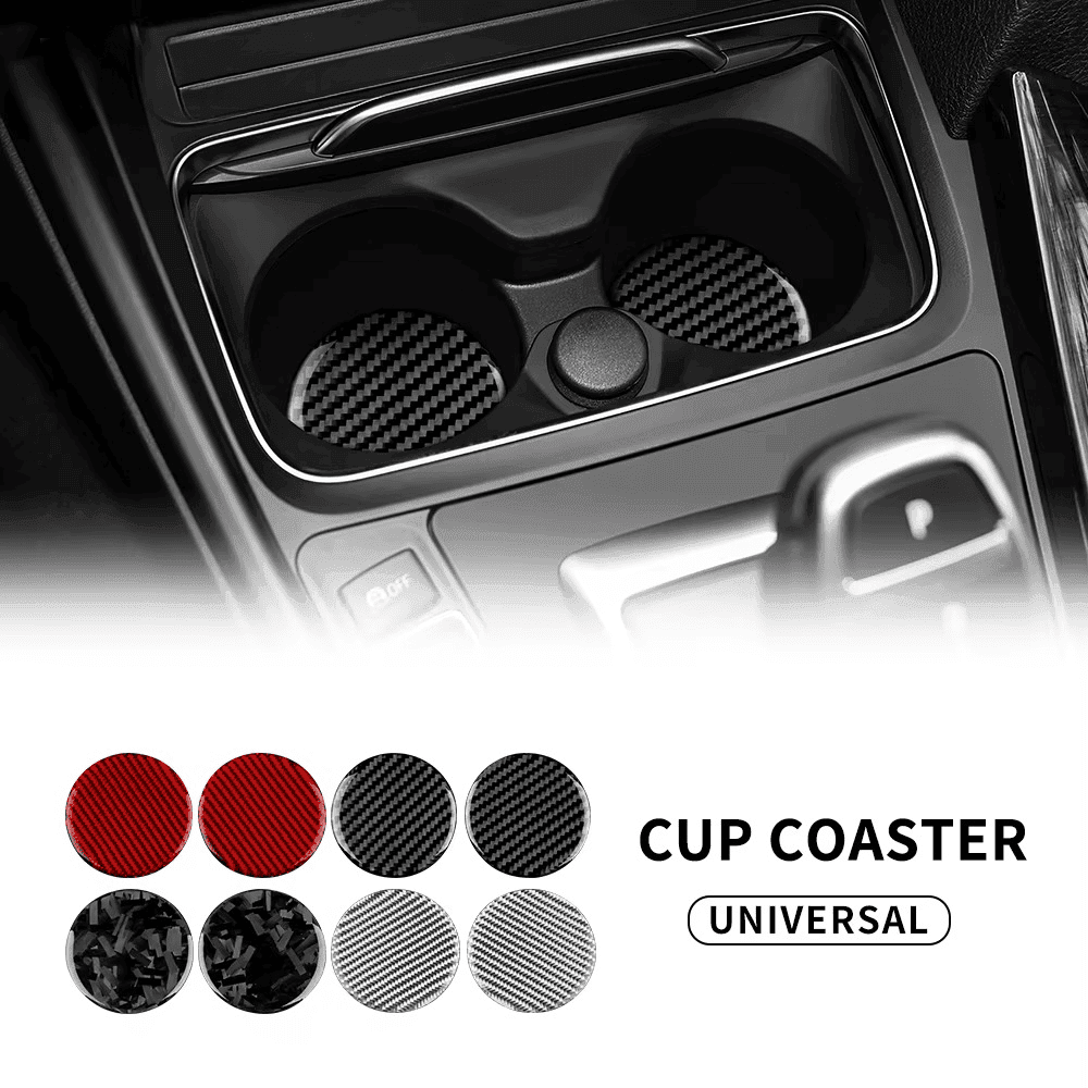 Car Water Cup Mat Pad Non-slip Universal Rubber Alluring Carbon Fiber