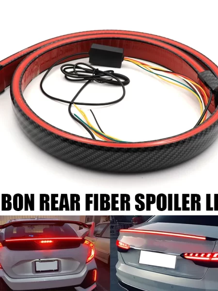 Trunk Spoilers LED Light Strip Universal Carbon Fiber Multifunction