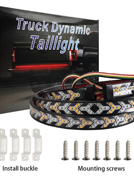 Brake Warning Taillight Car Red Rear Dynamic Sequential Yellow Turn Signal Arrow Flexible LED Strip 12V 24V.